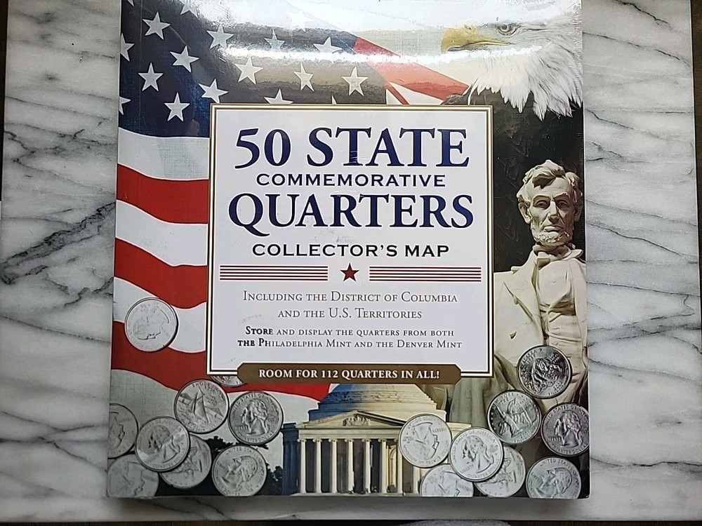 50 US STATE + NATIONAL PARKS Commemorative Quarters COLLECTOR'S Maps