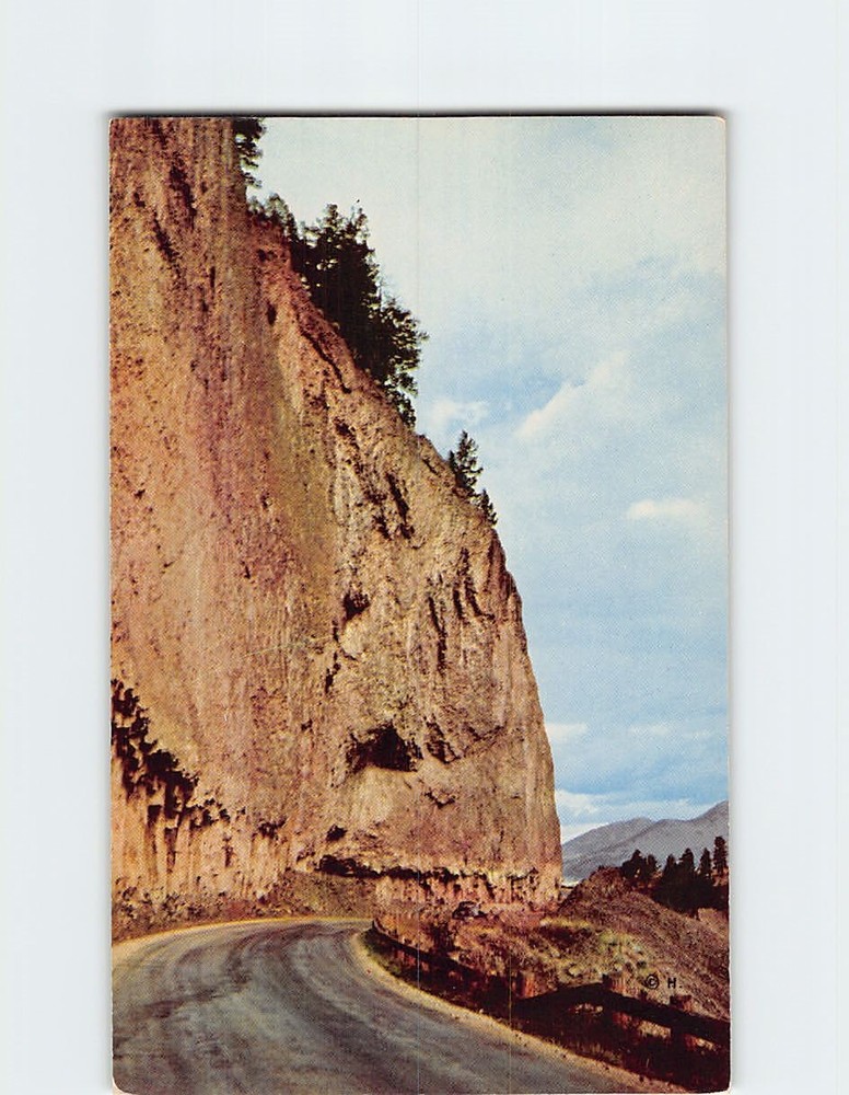 Postcard Overhanging Cliff Near Tower Falls Yellowstone National Park USA