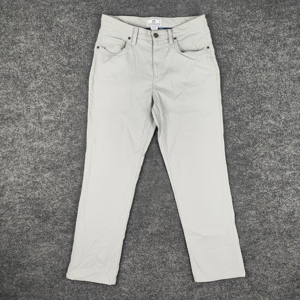Southern Tide Pants Mens 30x30 Gray Nylon Stretch 5-Pocket Performance Chino