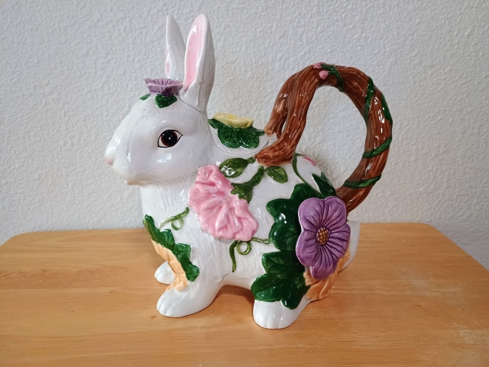 Fitz and Floyd Easter Rabbit Teapot - Unsigned