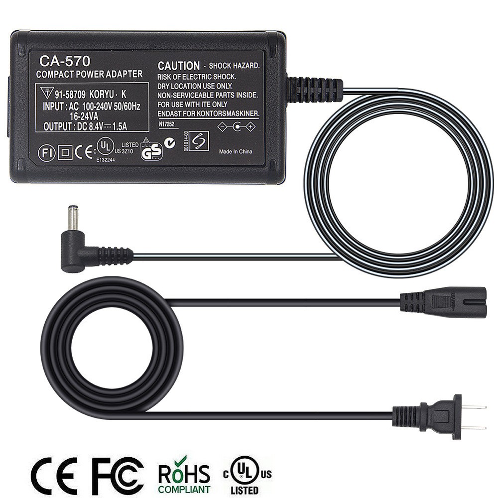 CANON ZR100 ZR200 ZR300 ZR400 ZR500 MiniDV Camcorder AC Adapter Charger New