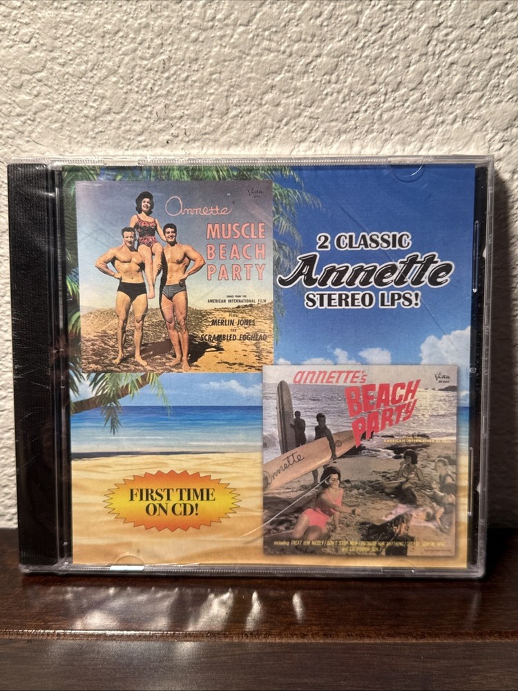2 Classic Annette Stereo LPS CD Muscle Beach & Beach Party