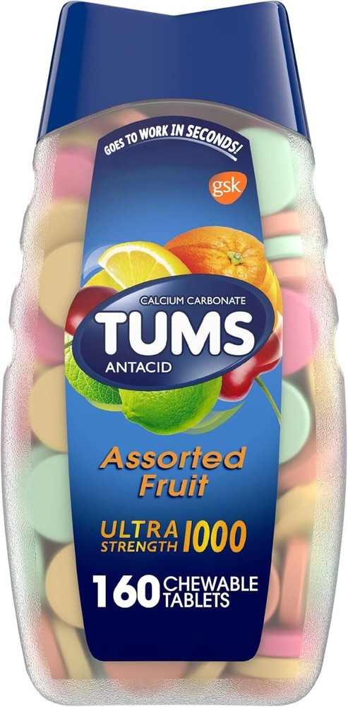 TUMS Ultra Strength Antacid Tablets for Chewable Heartburn Relief and Acid Indig