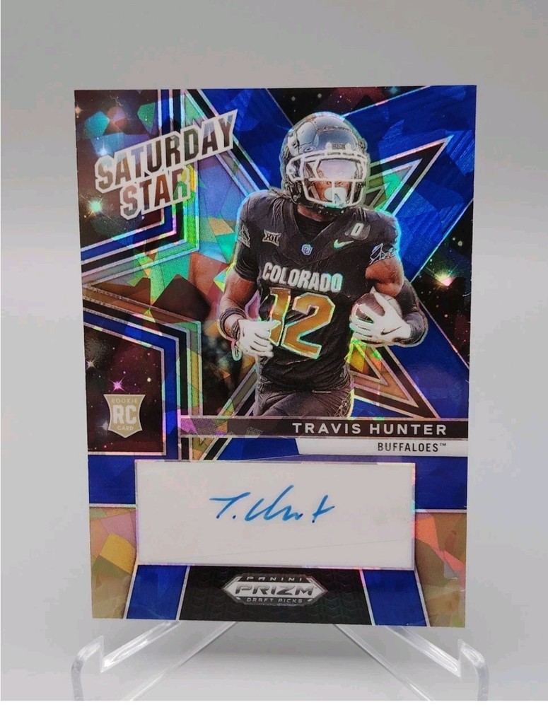 2025 Panini Prizm Draft Picks Travis Hunter Saturday Star Signatures Auto RC /45