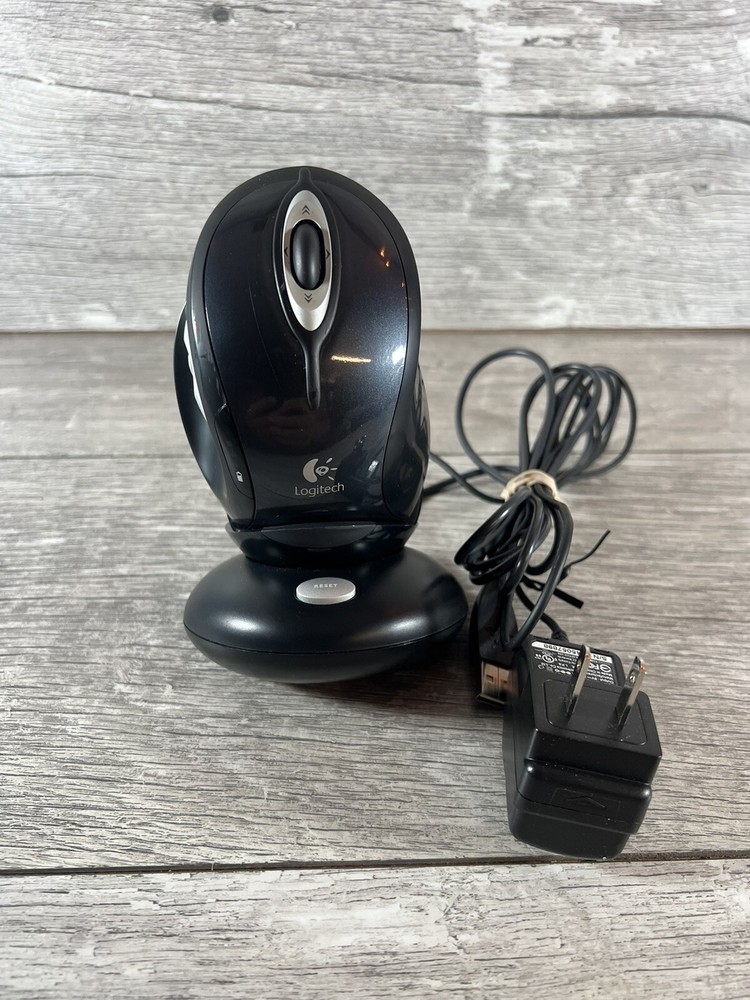 Logitech MX Laser M-RAG97 Wireless Mouse with Charging Dock Gray Black