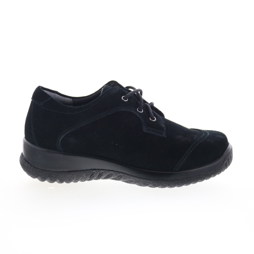 Drew Hope 10573-53 Womens Black Suede Lace Up Oxford Flats Shoes