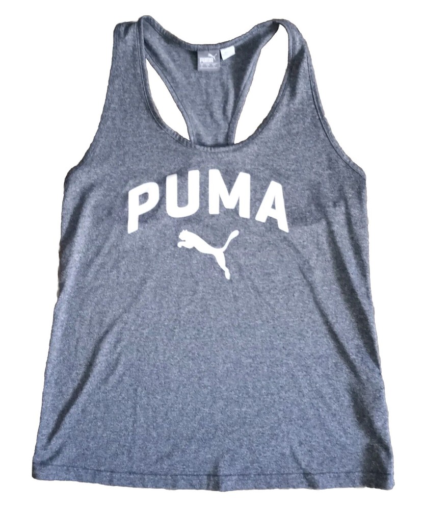 Puma Racerback Tank Top Size Small  Gray Marled Women’s Activewear Sports