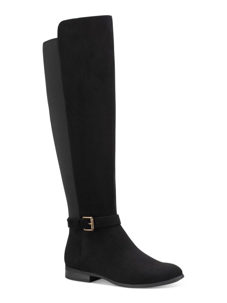 STYLE & COMPANY Womens Black Buckled Strap Kimmball Block Heel Riding Boot 6 M