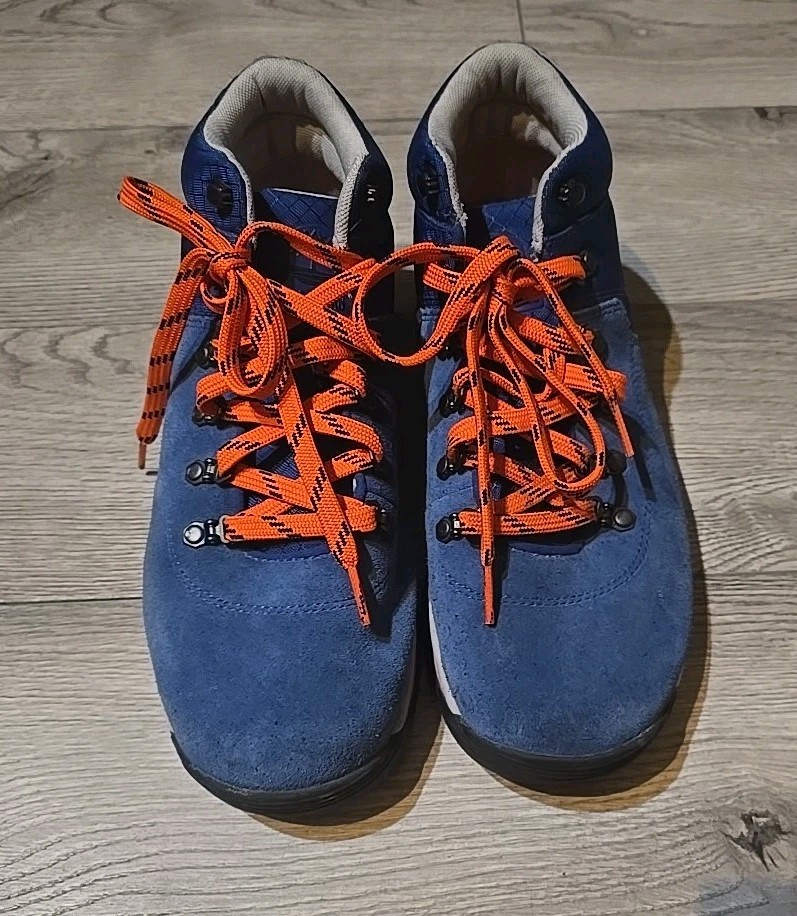 Timberland Men's GT Scram Hiking Boots in Blue Orange Suede Leather Size 9 A1RJT