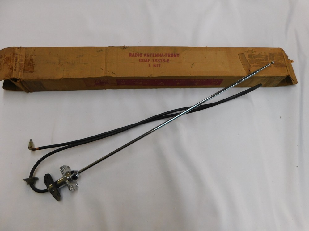 NOS OEM 1960 Ford Fairlane + Galaxie Radio Antenna Kit Mast