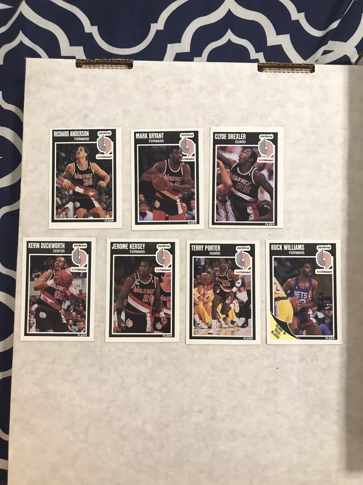1989 Fleer Basketball Portland Trailblazers Team Set Clyde Drexler (7 Cards)