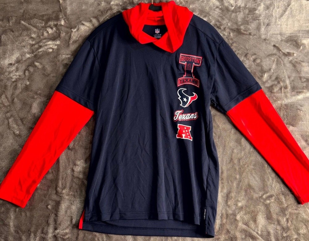 Houston Texans Youth Hoodie Shirt Kids Large 14-16 NFL Navy Red