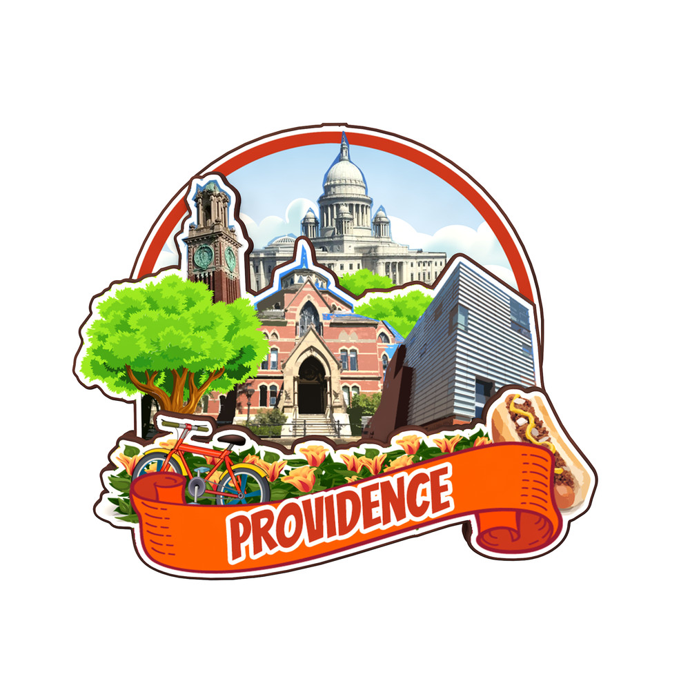 Providence Rhode Island USA Refrigerator magnet 3D travel souvenirs wood