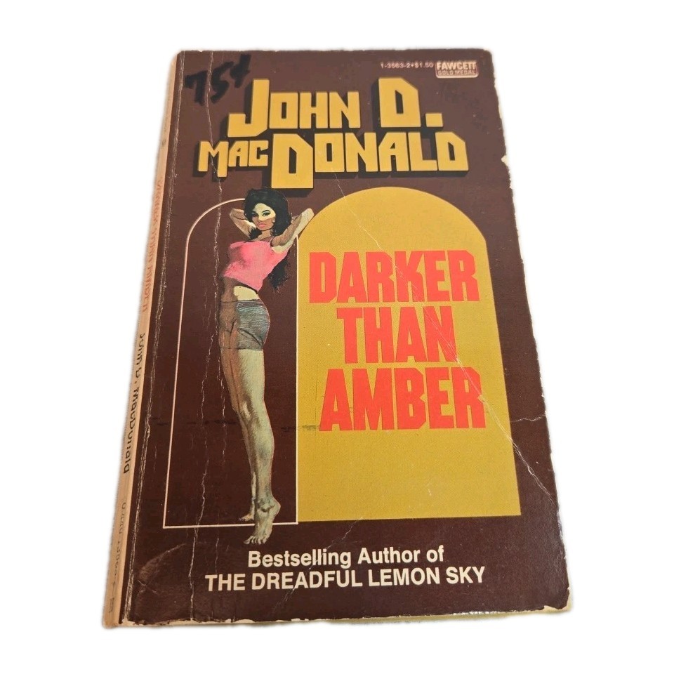 Darker Than Amber, By John D MacDonald, vintage mystery  paperback Gold Medal