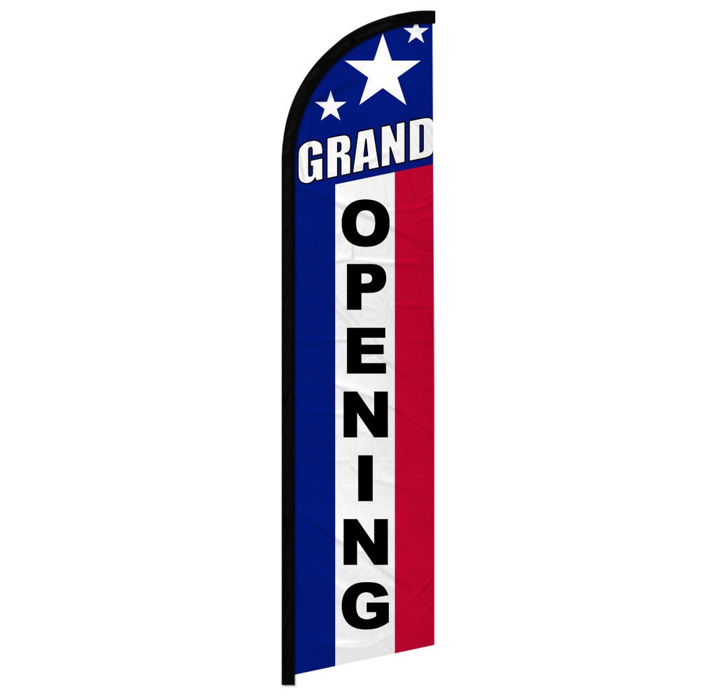 Grand Opening Full Curve Windless Swooper Flag – Celebrate with a Vibrant Patriotic Display for Your Business or Event!