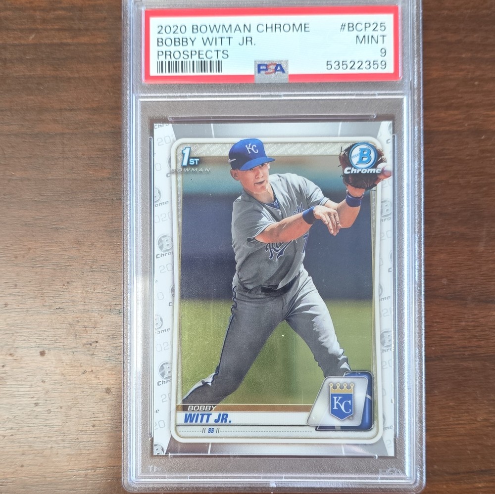 2020 Bowman Chrome Prospects 1st Bowman Bobby Witt Jr. BCP-25 PSA 9
