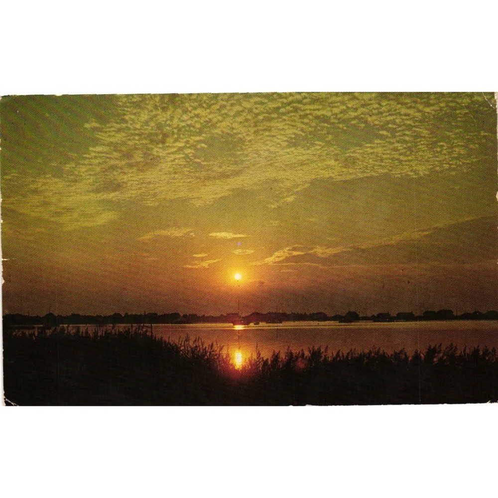 Vintage 1970 Long Island Sunset Postcard Southold NY Milt Price Tomlin Art Co