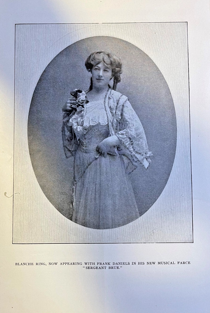 1905 Vintage Magazine Illustration Actress Blanche Ring in Sergeant Brue