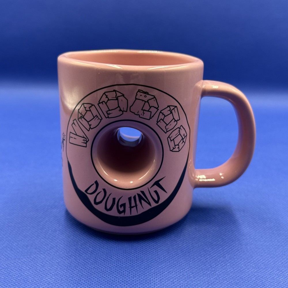Voodoo Doughnut The Magic Is In The Hole Pink Ceramic Novelty Coffee Mug