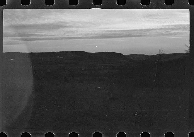 Photo:Unidentified Landscape 1930s Hills Sunset Black and White Photo