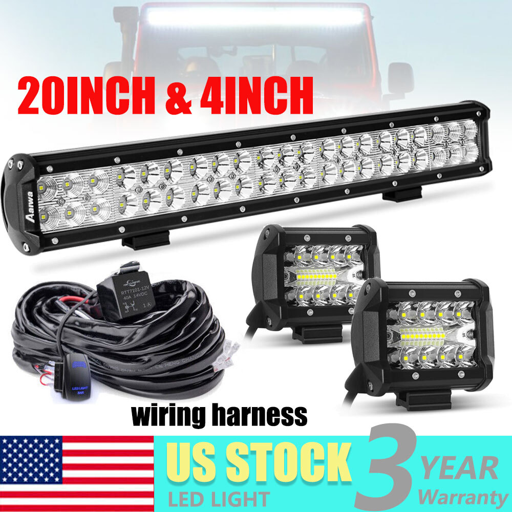 LED Work Light Bar 20'' Bull Bar +4