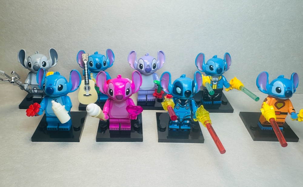 Custom Lego Lilo & Stitch: Stitch & Alien Experiment Minifigures 8 Pack