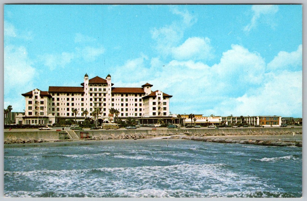 Vtg Postcard Galvez Hotel Motel Galveston, TX 1950s