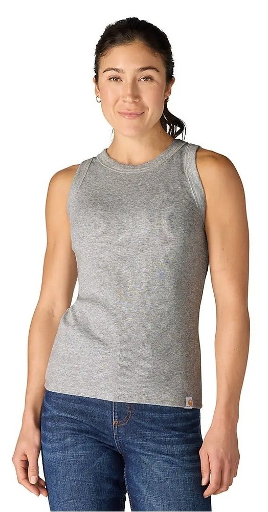 Carhartt Women's TENCEL™ Fiber Series Fitted Ribbed Tank Heather Gray Size L