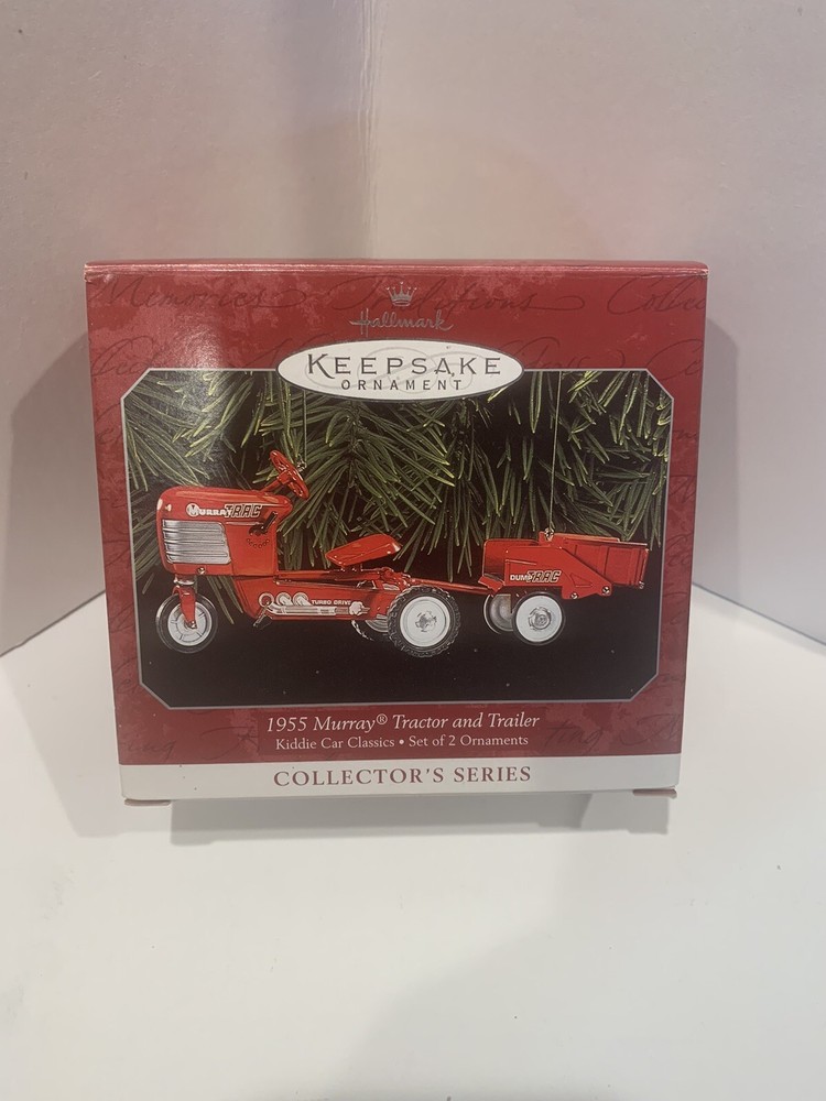 Vintage Hallmark Keepsake Ornament 1955 Murray Tractor Trailer Set New in Box