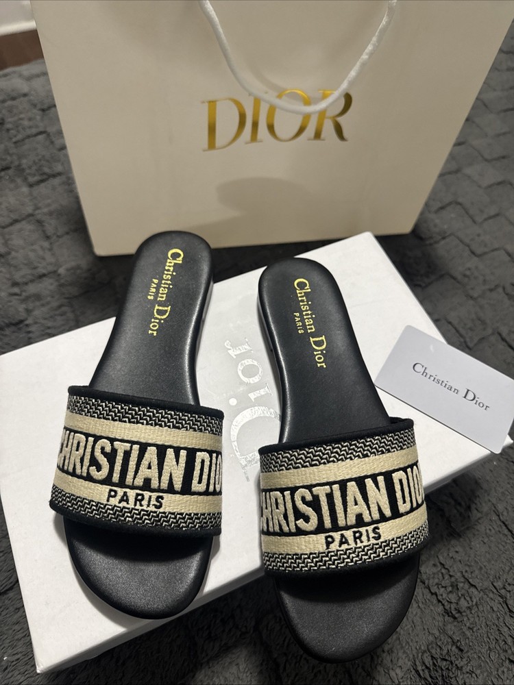 Christian Dior Logo Slide Sandals for Women