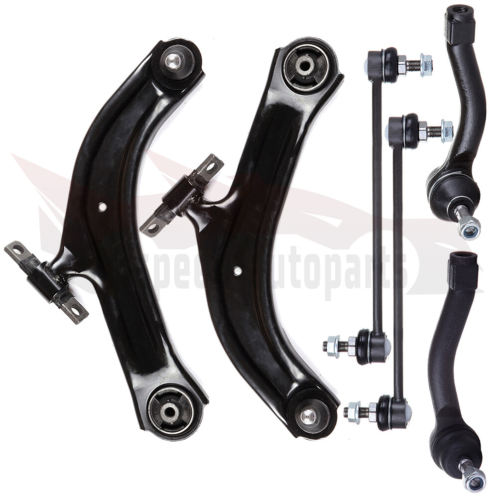 6pcs Front Suspension Control Arms Tie Rod Sway Bar Fits 2007-2012 Nissan Sentra