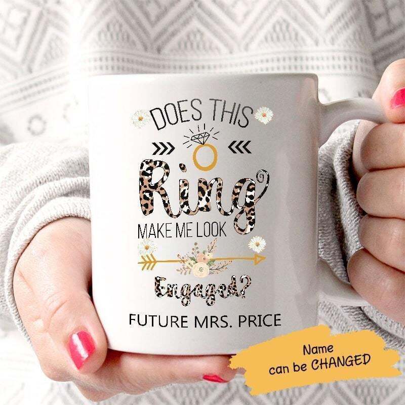 Taza de café personalizada Make Me Look comprometida regalo de amor taza divertida personalizada