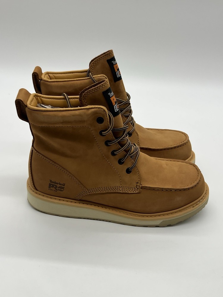 Timberland PRO 6 Inch Moc Toe Slip Resistant Wheat Brown Boots Size 15