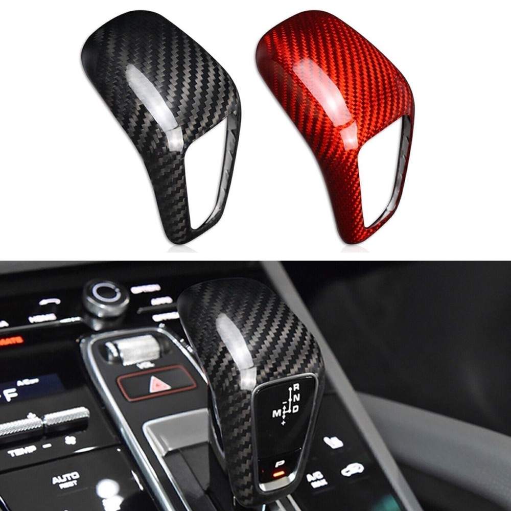 Porsche Cayenne 2019-2023 Black Carbon Fiber Gear Shift Knob Cover