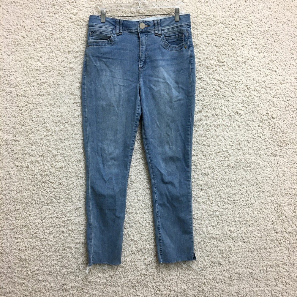 Democracy Jeans 10 Womens Blue Denim Ab Technology Skinny Stretch Medium Wash