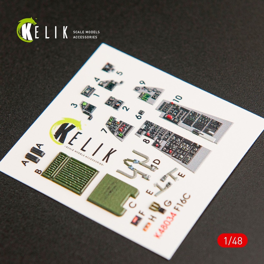KeliK F-16C Fighting Falcon 3D Interior Decals for Kinetic Kit 1/48 K48034
