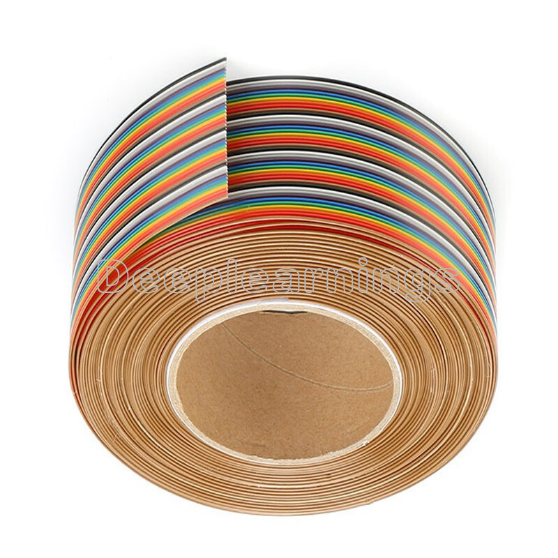 1M 3.3ft 40 Way 40 pin Flat Color Rainbow Ribbon IDC Cable Wire Rainbow Cable