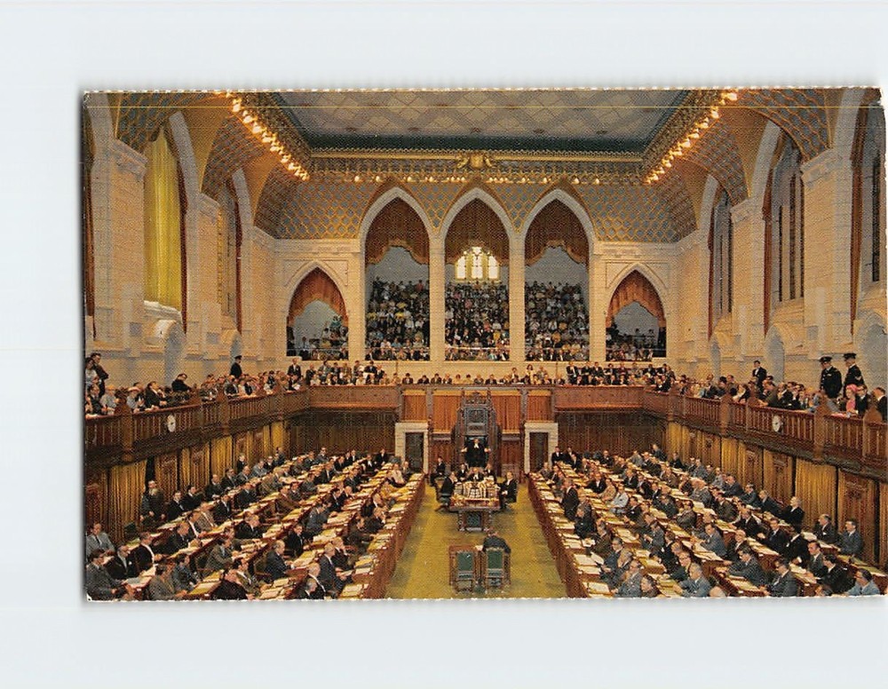 Postcard Parliament Hill House of Commons Chamber Ottawa Ontario Canada