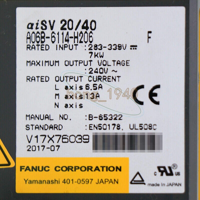 1PCS Used Fanuc Servo Amplifier A06B-6114-H206