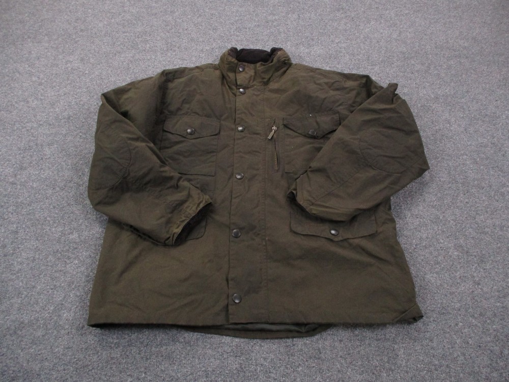 Barbour Jacket Mens XL Brown Sapper Wax Coat Outdoors Lined Corduroy Collar