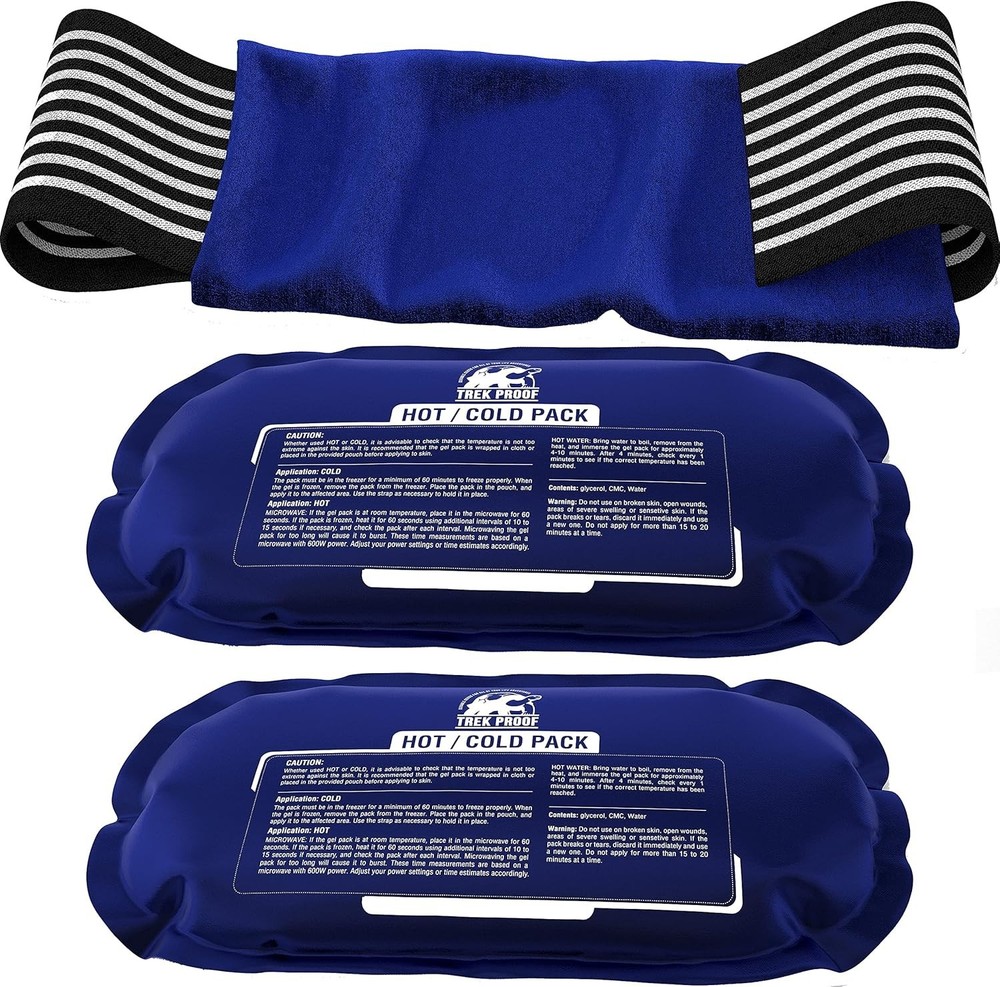 Versatile Hot & Cold Gel Packs for Muscle and Joint Pain Relief - 3 Pieces