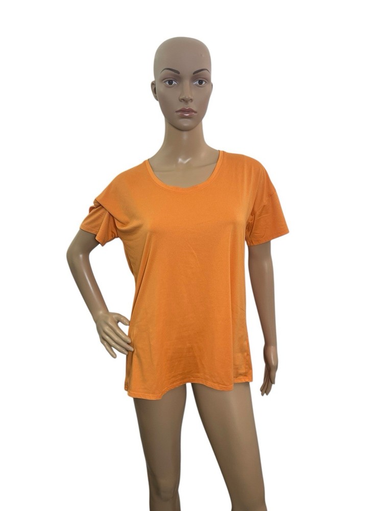 Rei Co-op Women’s Size Large Short Sleeve Round Neck Outdoor Hiking Shirt Orange