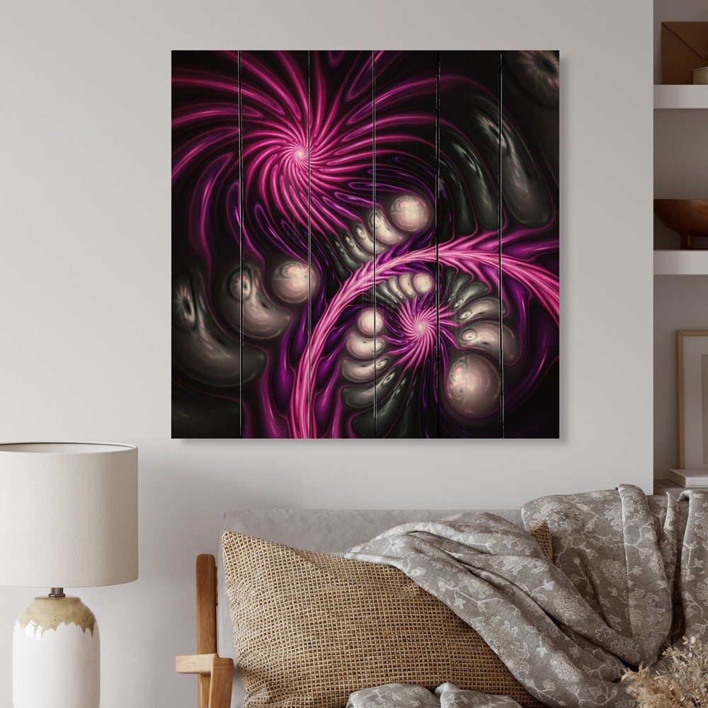 Designart 'Stained Glass Suns' Modern Wood Wall Art Panels -