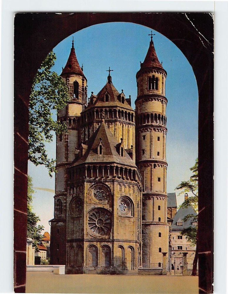 Postcard Westchor Dom Worms Germany
