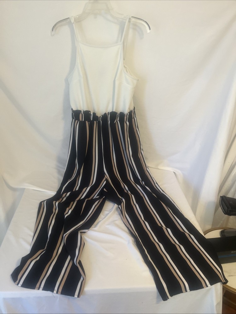 J for Justify Women's Romper Size XLG Black White Striped