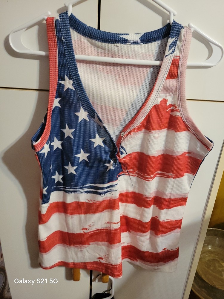 Womens Large Red/white/blue Tank Top