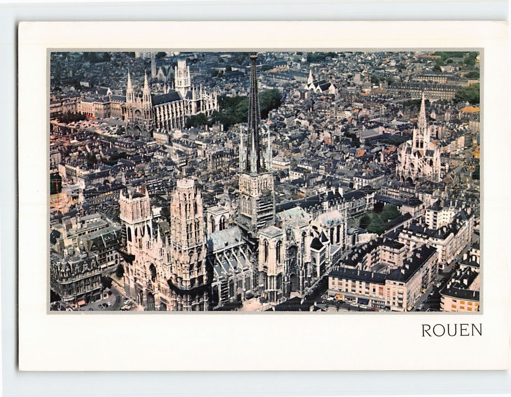 Postcard Aerial View Rouen Normandy France