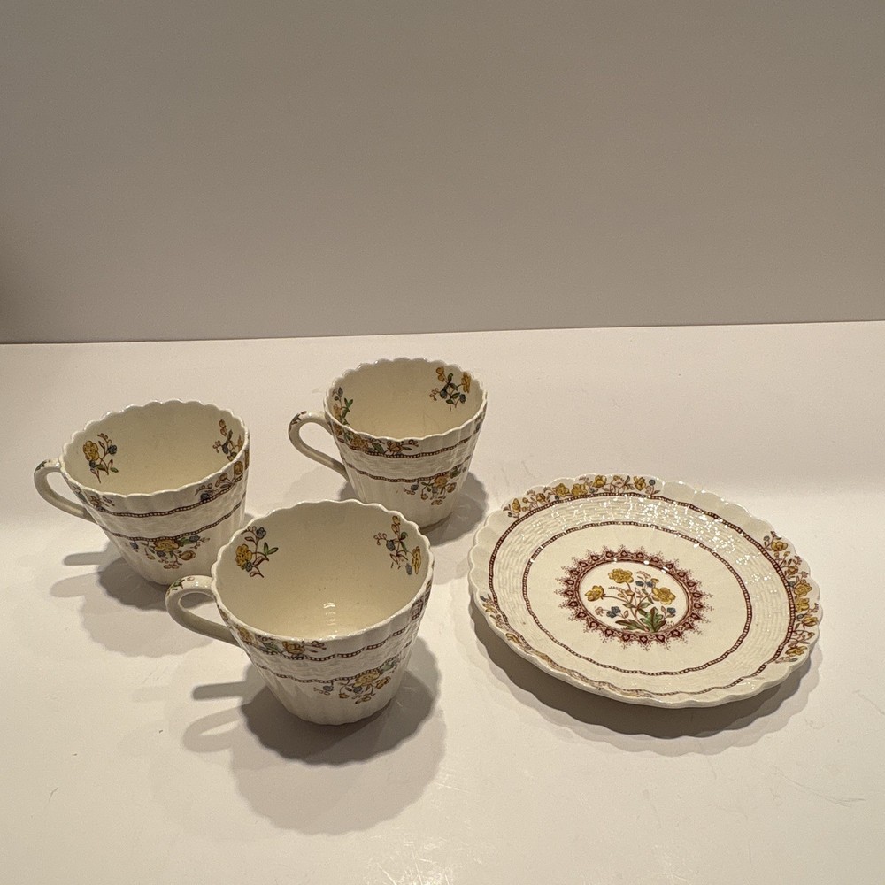 Copeland Spode Buttercup Floral Cup & Saucer Set England Ceramic White Yellow