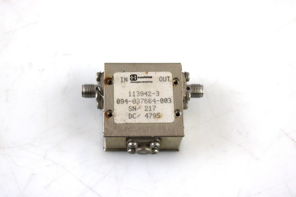 Lot of 2 Harris 113942-3 1.2-1.46GHz SMA RF coaxial isolator 094-037664-003