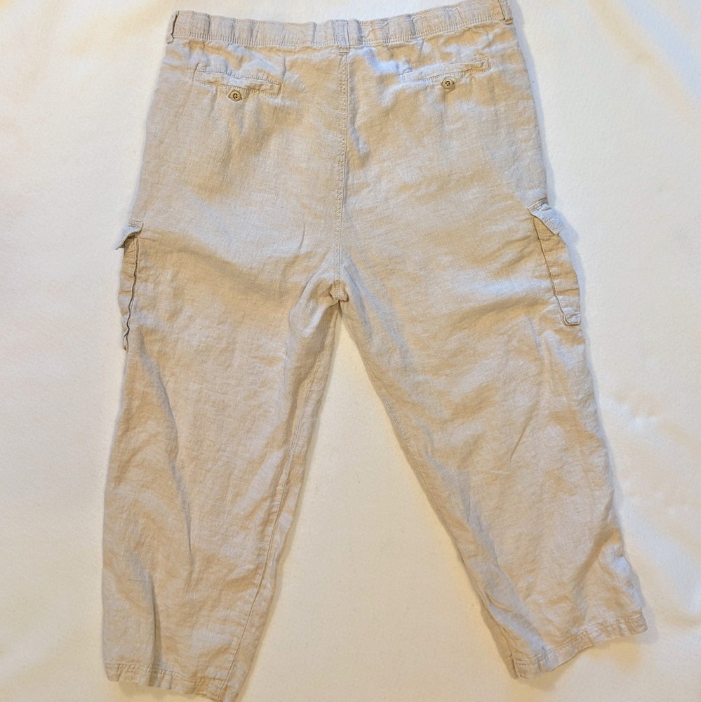 Men's Tommy Bahama Beige Linen Drawstring Pants Size Large 38x25